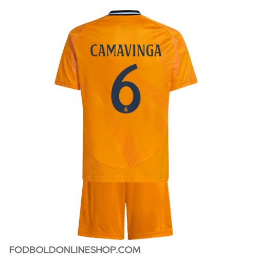 Real Madrid Eduardo Camavinga #6 Udebane Trøje Børn 2024-25 Kortærmet (+ Korte bukser)